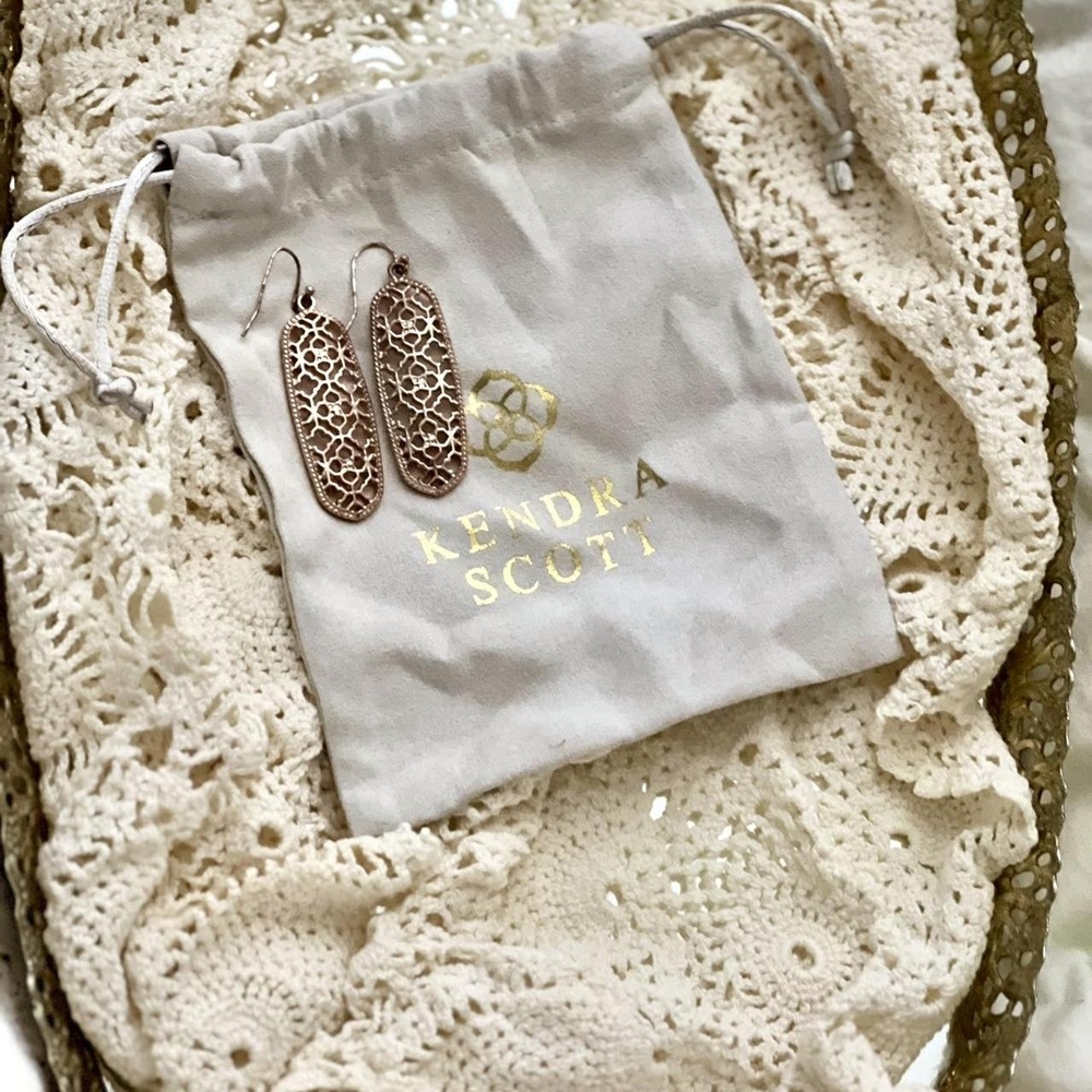 Kendra Scott Rose Gold Filigree Earrings